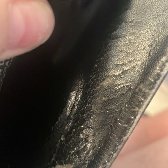 Fergie black leather peep toe bootie heels size 6.5 - Picture 12 of 12